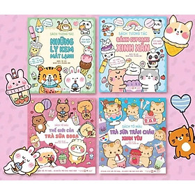 Bộ Sách Tương Tác Sticker Dán: Thế Giới Của Trà Sữa Boba + Trà Sữa Trân Châu Xinh Yêu + Những Ly Mem Mát Lạnh + Bánh Cupcake Xinh Xắn