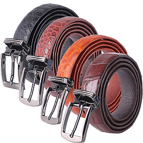 HJ5214-15-16-17 - Dây thắt lưng nữ da cá sấu Huy Hoàng nguyên con bụng 2,5P màu đen, nâu đỏ, vàng bò, nâu đất