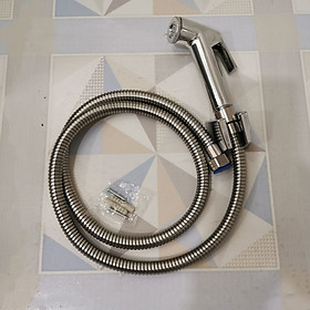 Bộ vòi xịt vệ sinh bồn cầu nhựa mạ điện(Dây vòi sen Inox 304 1.2m+ cài xịt + dây xịt )
