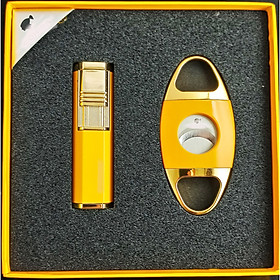 Mua Hộp quẹt Bật Lửa Khò bộ 2 tia + cắt các mầu dùng gas cao cấp BKD-09