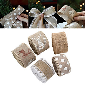 5Pcs Christmas Ribbons DIY Christmas Tree Ribbon for Cake Boxes Art Supplies