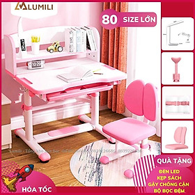 Mua bàn học có giá sách cho bé Lumili M8 chống gù chống cận  kèm kệ sách  phù hợp cho học sinh tiểu học
