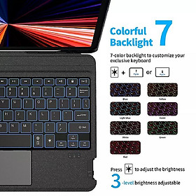 Bao Da Kèm Bàn Phím Không Dây WIWU Magtuoch Cho iPad Pro 11 M5, Gen 11 A16 ,10.2, Pro 11 inch/Air 4/Air5, iPad 12.9 2020/2021, Air11inch M2/M3 , Pro M4 ( Có Khe Để Bút) Có Đèn Led Phím, Trackpad Mượt, Có Thể Tháo Rời Bàn Phím- Hàng chính hãng