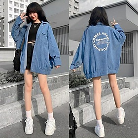 Áo khoác nhung gân joney form rộng tay dài ulzzang