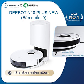 Mua Robot hút bụi lau nhà Ecovacs Deebot N10 PLUS New - Trắng Bản Quốc tế - App Tiếng Việt  hàng nhập khẩu chính hãng full VAT  bảo hành chính hãng 24 tháng bởi Vietnam Robotics  lực hút 4300Pa  thời gian hoạt động 6 5 giờ liên tục