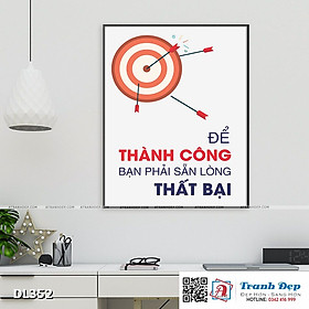 Tranh động lực trang trí phòng làm việc - Để thành công, bạn phải sẵn lòng thất bại - DL352