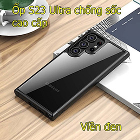 Ốp lưng chống sốc cho Samsung S23 ultra 5G / S23 Plus trong suốt viền mầu - hàng chính hãng