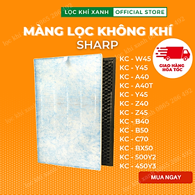 Màng lọc Sharp KC 40-45 W45, Y45, A40, Z40, Z45, B40, B50, C70, 500Y2, 450Y3. Màng lọc không khí, hepa, carbon giá rẻ. Hàng nhập khẩu