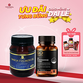 Bộ Sản Phẩm Cho Người Bệnh Xương Khớp: Viên Uống Bổ Xương Khớp Go Glucosamine 1-A-Day 30 Viên Và Viên Uống Dầu Cá Hồi Omega 3 Salmon Oil 180 Viên