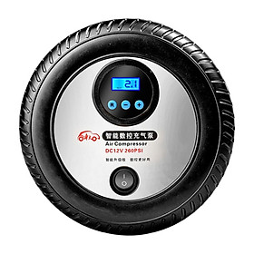 260PSI 12VMini Air Compressor Tyre Inflator Car Ball Pump Tool W/Cable Black
