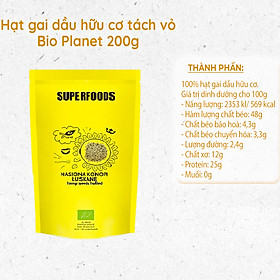 Hạt gai dầu hữu cơ Bio Planet 200g