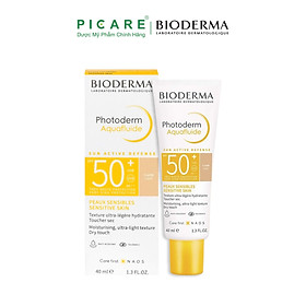 Kem Chống Nắng Bioderma Hỗ Trợ Giảm Bóng Nhờn Photoderm Max Aquafluide Teinte Claire SPF50+ 40ml (Có Màu) 