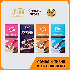 Socola sữa nhân bánh Cookie, Hạt cacao, Hạnh nhân, Không nhân FIGO