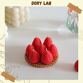 Nến Thơm Hình Quả Dâu Mini Xinh Xắn Handmade Không Khói, Phụ Kiện Decor - Dory Lab