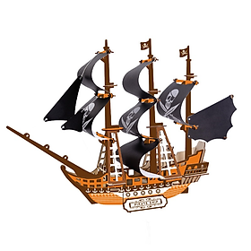 Đồ chơi lắp ráp gỗ 3D Mô hình Tàu Cướp Biển Pirate Ship TB-D002