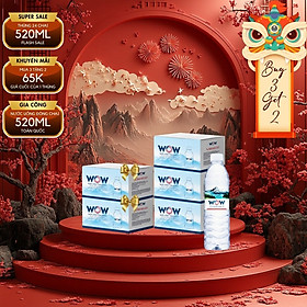[MUA 3 TẶNG 2] Thùng 24 Chai Nước tinh khiết WOW loại 520ml