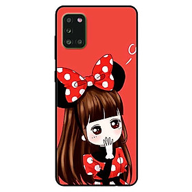 Ốp lưng dành cho Samsung Galaxy A31 mẫu Cô Gái Đầm Chấm Bi