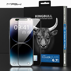 Miếng Dán Cường Lực Dành Cho iPhone 15 / iPhone 15 Plus/ iPhone 15 Pro/ iPhone 15 ProMax Mipow Kingbull Premium Silk HD (2.7D) _ Hàng Chính Hãng