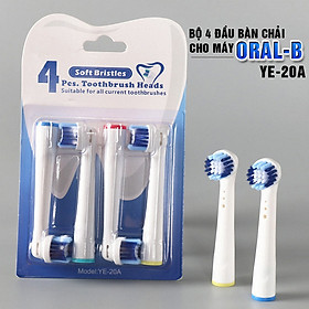 Bộ 4 Đầu Bàn Chải đánh răng điện cho mọi loại máy Braun Oral–B – Cho răng nhạy cảm, răng yếu, lợi đau, sợi mềm - Xuất xứ: Anh