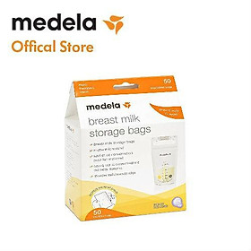 Hộp 25/50 túi trữ sữa Medela loại 180ml chống thủng - Có thể đặt nằm ngang hoặc dựng đứng dễ dàng xếp gọn trong tủ lạnh - 25 pcs