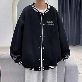 Áo khoác nỉ bomber Unisex form rộng cardigan nỉ trần bông dày dặn nam nữ đều phù hợp