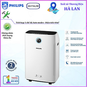 Máy lọc không khí 2 trong 1 Philips Series 3000 AC2726/00 kèm chức năng tạo độ ẩm- hàng nhập khẩu 