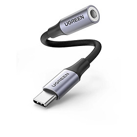 Hình ảnh Ugreen UG80154AV161TK 10cm màu xám bộ chuyển USB type C ra 3.5mm Headphone audio hỗ trợ laptop và điện thoại samsung mới - HÀNG CHÍNH HÃNG