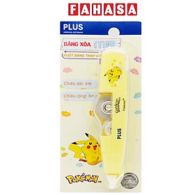 Xóa Kéo 5 mm x 6 m - Mr Pikachu - Plus 100-V029 - Màu Vàng