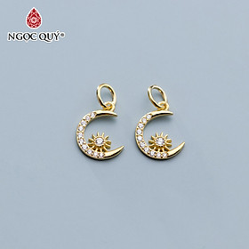 Combo 2 cái charm bạc mặt trăng treo - Ngọc Quý Gemstones