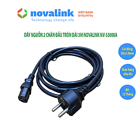 Mua Dây nguồn 2 chân đầu tròn dài 3M Novalink NV-53008A dùng cho PC  UPS  màn hình.. tiết diện lõi đồng 3 x 1.0mm  tiêu chuẩn UL. Hàng chính hãng