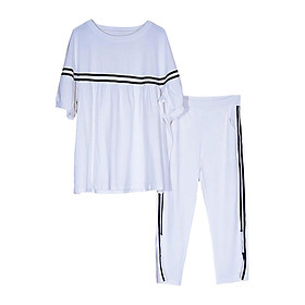 Women's Two Piece Outfit Tracksuit Comfort Activewear Clothes Streetwear Fashion Lightweight Loungewear Sweat suits for Office Holiday Party - L