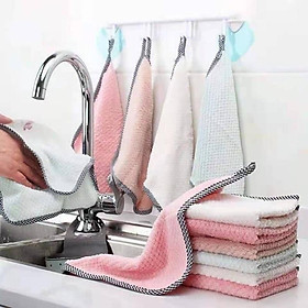 Mua Khăn Lau Tay Nhà Bếp Hình Vuông 25cmx25cm ANHOME  Khăn Lau Tay Hình Vuông Có Quai Treo  Bo Viền Chắc Chắn