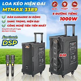 Loa Xách Tay Nội Địa 3389 – Công Suất Mạnh Mẽ, Kết Nối Toàn Diện Bass đôi 20, 6 Treble – Tạo âm thanh sống động, rõ ràng và đầy nội lực. Công suất cực đại: 400-500W chế độ hát cực hay chip dps xử lý chuyên nghiệp mic pin sạc chống hú HÀNG nhập khẩu
