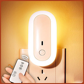 Mua Đèn ngủ Oval cắm điện 10 cấp độ sáng có remote - đèn ngủ thông minh - hẹn giờ - 2 cổng USB sạc nhanh mới 2021