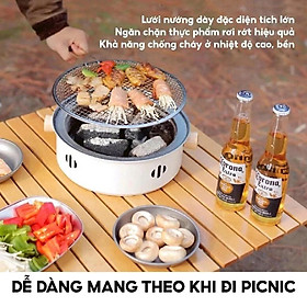Bếp Nướng Than Hoa Ngoài Trời giữ nhiệt tốt – Dễ Dàng Sử Dụng, Thích Hợp BBQ Dã Ngoại - du lịch
