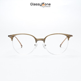 Gọng kính cận, Mắt kính giả cận kim loại Form Tròn Unisex Nam Nữ Helen - GlassyZone
