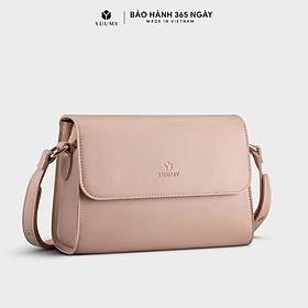 Túi Yuumy ( Thời trang nữ nắp gập dạng hộp size 21 - Túi đeo chéo da Seasand YN155 ) - Kem