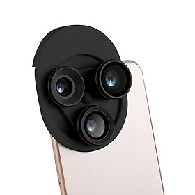 Máy tính bảng điện thoại di động đa năng Ống kính góc siêu rộng 0.62X HD 20X Macro 198 Độ Mắt cá 3 trong 1 Bộ kèm Clip 360