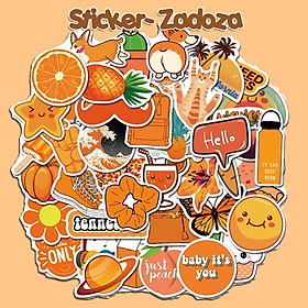 Sticker Orange tones màu cam trang trí mũ bảo hiểm, đàn, guitar, ukulele, điện thoại laptop