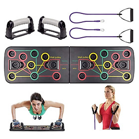 Bảng Dụng Cụ Hỗ Trợ Hướng Dẫn Tập Hít Đất Chống Đẩy Luyện Tập Nhiều Chức Năng 13 in 1 Gấp Gọn Với Dây Đàn Hồi Tập Gym Mai Lee Kèm Bảng Chỉ Dẫn