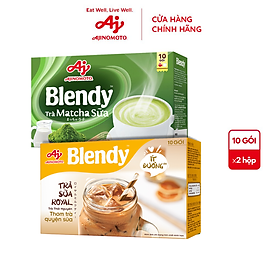 Combo Trà matcha sữa Blendy 170g và Royal Blendy 180g