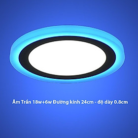 Mua Đèn Led Âm trần 24w tròn 2 màu 3 chế độ ánh sáng  trắng xanh dương