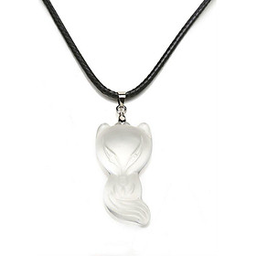 Dây Đeo Và Mặt Hồ Ly Đuôi Dài Thạch Anh Lưu Ly - Trắng Trong