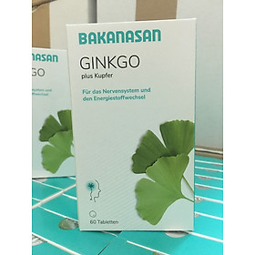 Viên uống tăng cường tuần hoàn não Bakanasan Ginkgo Hộp 60 viên, nhập khẩu độc quyền tại Đức