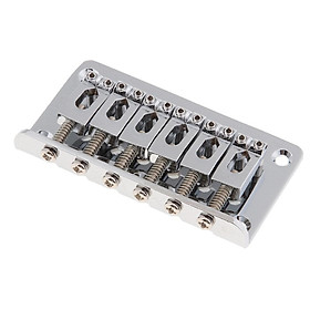 A Set 6 String Fixed Bridge Tailpiece Set with Nut for Headless Electric Guitar