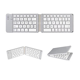 Foldable Bluetooth Keyboard, Portable Mini Wireless BT Folding Keyboard, Rechargeable & Ultra Slim, Perfect for Travel [Gray]