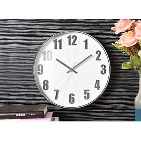 Mua Đồng hồ treo tường Hình tròn số nổi vân tia mặt trời nền trắng sáng tạo đường kính 30cm