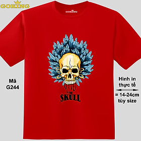 THE SKULL, mã G244. Áo thun in hình đầu lâu siêu đẹp cho nam nữ, form unisex. Áo phông hàng hiệu GOKING. Quà tặng cao cấp cho gia đình, cặp đôi, hội nhóm, doanh nghiệp