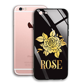 Ốp Lưng Mạ Màu Vàng Ánh Kim cho điện thoại Iphone 6 Plus / 6S Plus - 03002 8009 ROSE12 - Hoa Hồng - Hàng Chính Hãng