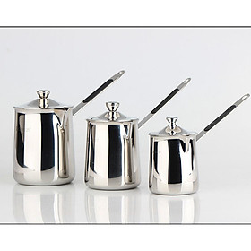 Stainless Steel Milk Pot Coffee Tea Boiling Pot with Lid Non-stick Stockpot Cookware
